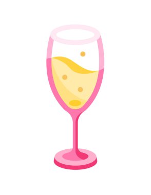 Şampanya, ikon, vektör illüstrasyonu 