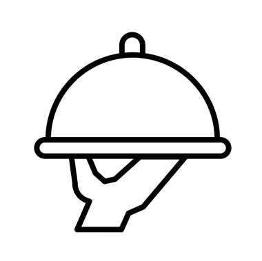 Tepsi simgesi çizimi olan garson