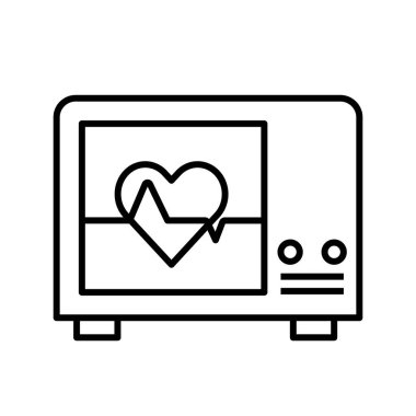 kalp atış hızı düz ikon vektör çizimi