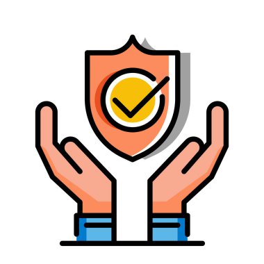 sigorta düz ikon vektör illüstrasyonu