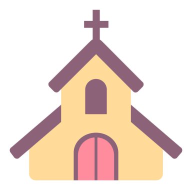 kilise renkli vektör simgesi