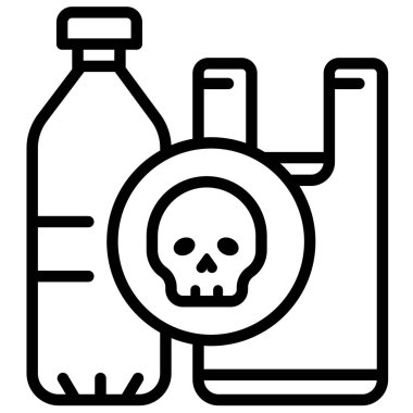 Plastik ikon vektör illüstrasyonundan toksik 