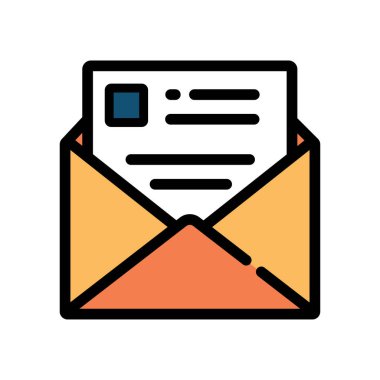 Belgeli bir zarfın vektör illüstrasyonu