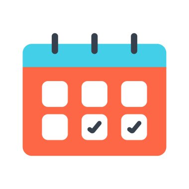 Takvim simgesi. düz tasarım biçimi