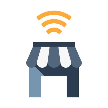 Wi-Fi simgesinin modern düz tasarım konseptinin vektör çizimi