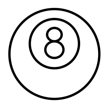 Tek izole edilmiş bilardo topu simgesinin vektör çizimi