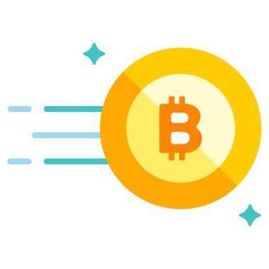 Bitcoin, simge, vektör illüstrasyonu 