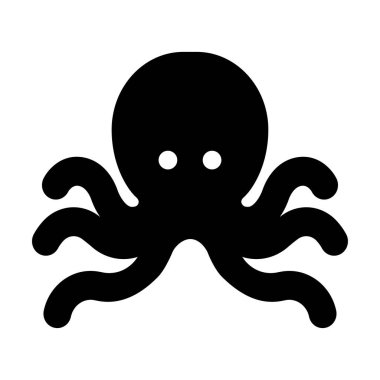 ahtapot simgesi vektör illüstrasyonu