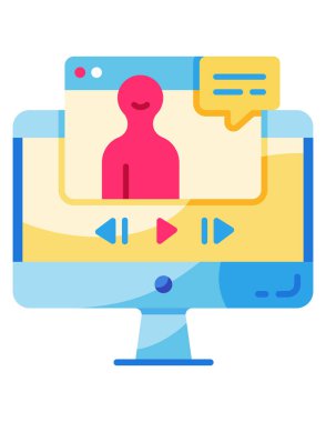 bilgisayar ve ağ düz vektör simgesi