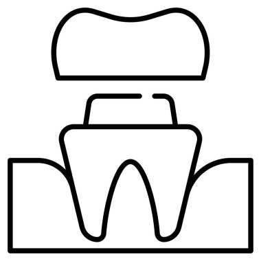 Diş hekimliği simgesi, vektör illüstrasyonu