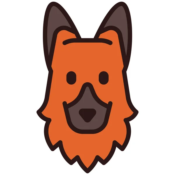 Hund Flache Symbol Vektor Illustration — Stockvektor