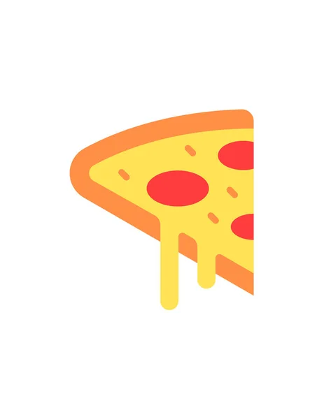 Pizza Ikon Tecknad Stil Isolerad Vit Bakgrund — Stock vektor