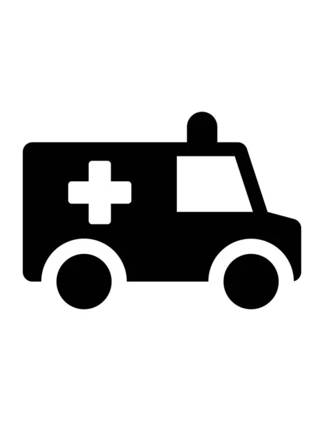 Ambulância Médica Ícone Carro Vetor Ilustração — Vetor de Stock