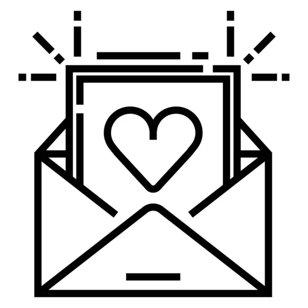 Amore Lettera Icona Vettoriale Illustrazione — Vettoriale Stock