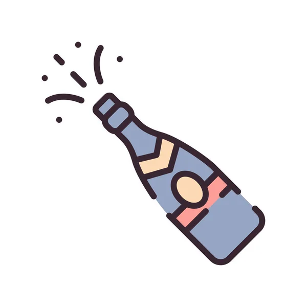 Champagne Ikon Vektor Illustration — Stock vektor