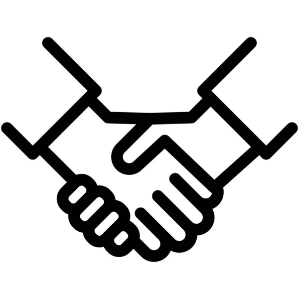 Handshake Line Vector Icon — Stock Vector