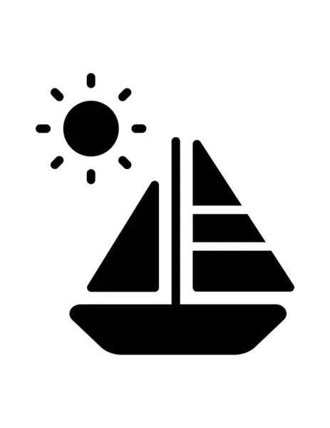 Яхта Значок Векторні Ілюстрації — стоковий вектор