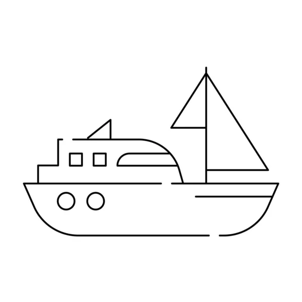 Tekne Çizgisi Simgesi Vektör Illüstrasyon Grafik Tasarımı — Stok Vektör