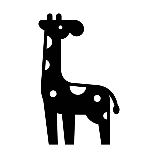 Икона Жирафа Простом Стиле Белом Фоне — стоковый вектор