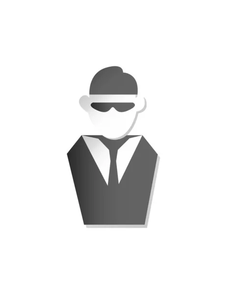 スーツ姿の男とサングラスのウェブアイコンベクトルイラスト — ストックベクタ