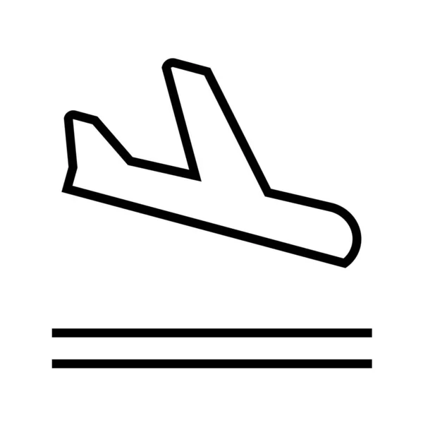 Repülőgép Vektor Ikon Fekete Illusztráció Elszigetelt Fehér Háttér Grafikai Web — Stock Vector