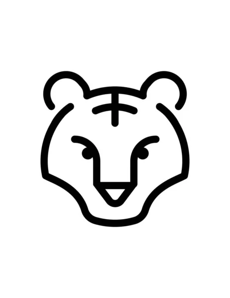 Bear Face Vector Line Icon Illustration Design — 스톡 벡터