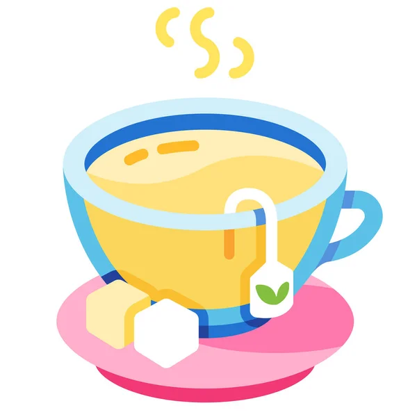 Taza Café Con Una Flor Amarilla — Vector de stock