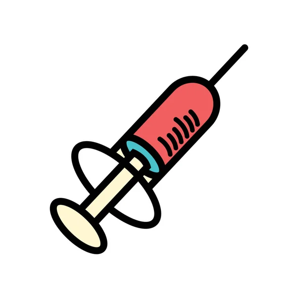 Injectiespuit Icoon Zwarte Stijl Geïsoleerd Witte Achtergrond Zwangerschapstest Symbool Vector — Stockvector