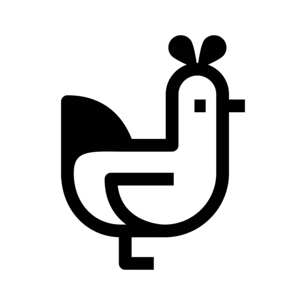 Icono Web Pollo Ilustración Vectorial — Vector de stock