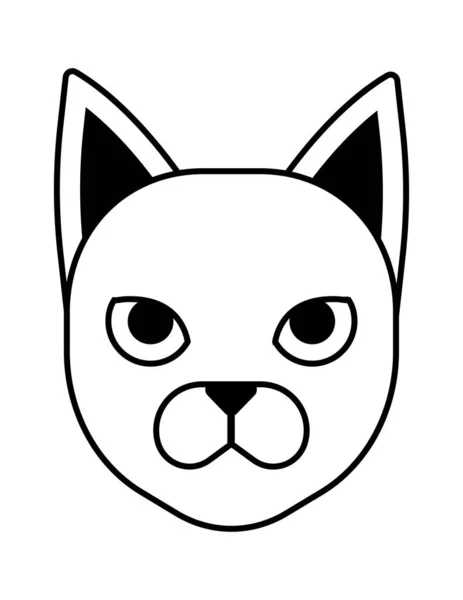 Ładny Kot Twarz Ikona Wektor Ilustracja Projekt — Wektor stockowy
