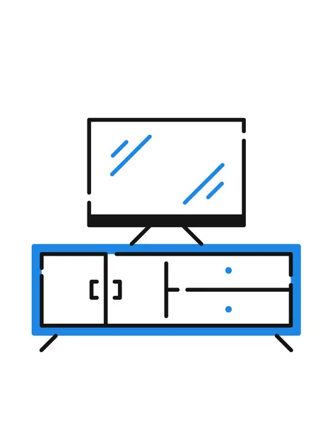 Vector Icono Del Televisor Aislado Sobre Fondo Blanco — Vector de stock