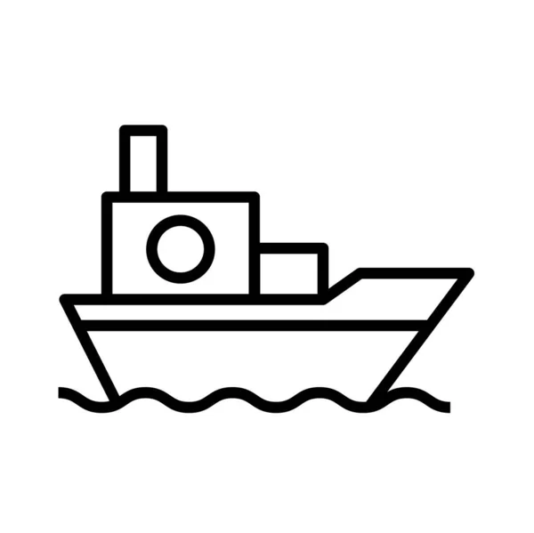 Frachtschiff Liniensymbol — Stockvektor