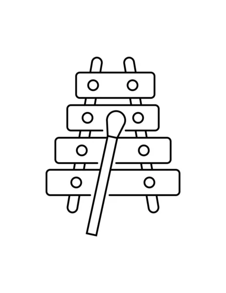 Ikona Drewniana Ksylofonu — Wektor stockowy