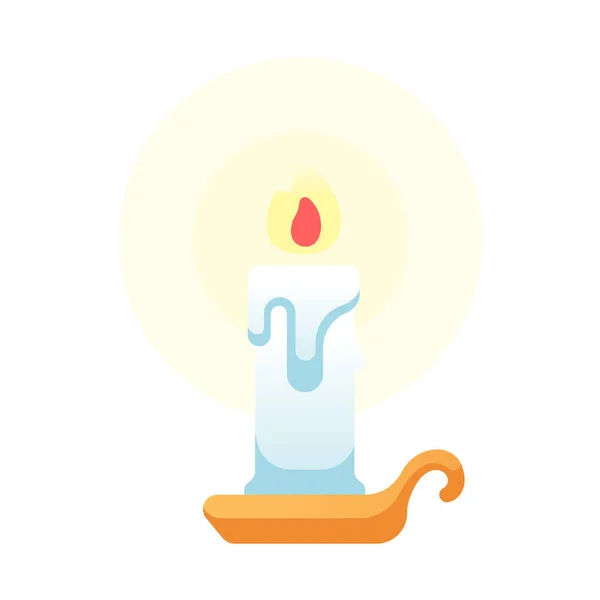 Candle Icon Flat Style Isolated White Background Religion Symbol Vector — Stock Vector