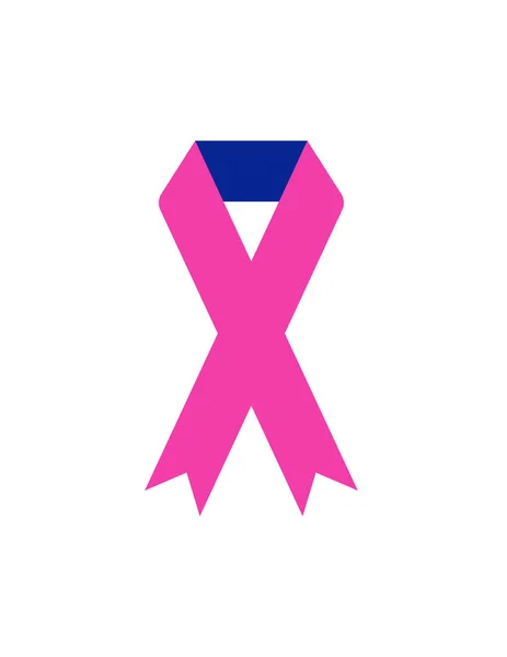 Göğüs Kanseri Farkındalık Kurdelesi Ikon Vektör Çizimi Tasarımı — Stok Vektör