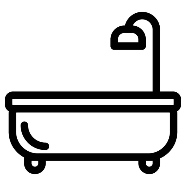 Cuarto Baño Icono Vector Ilustración — Archivo Imágenes Vectoriales