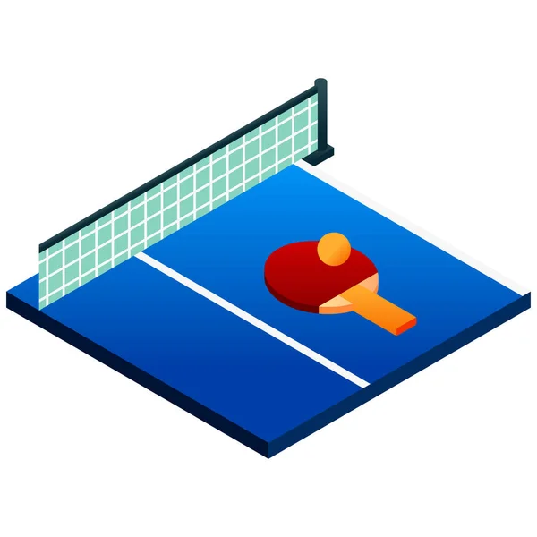 Vector Illustration Isometric Game Tennis — Stock Vector