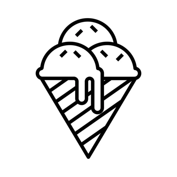 Ice Cream Flache Icon Vektor Illustration — Stockvektor