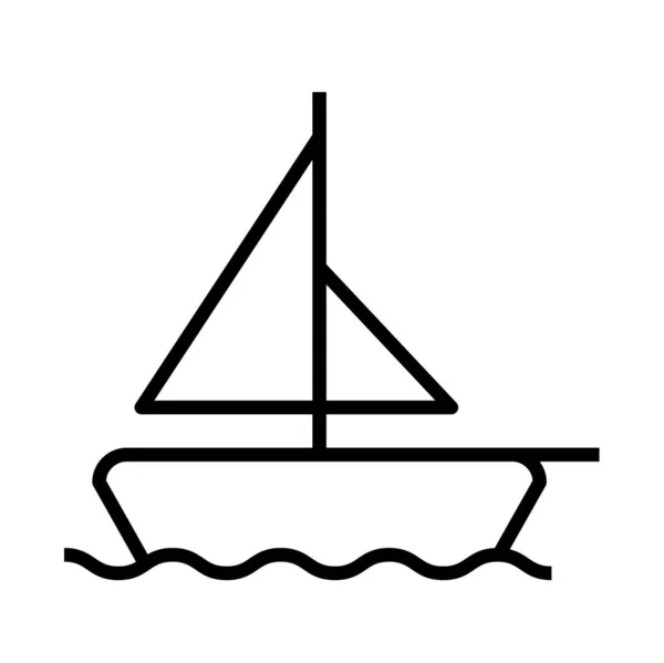 在白色背景上孤立的船线条图标 — 图库矢量图片