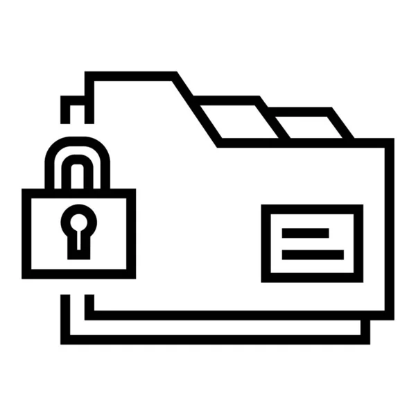 Folder Vector Icon Security Protection Sign — Stock Vector