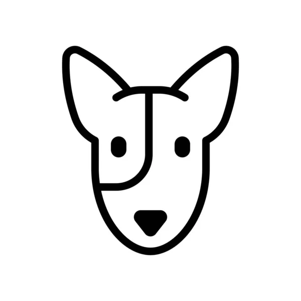 Bull Terrier Platt Ikon Vektor Illustration — Stock vektor