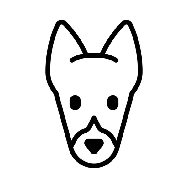 Cute Cartoon Dog Face Vector Illustration — 스톡 벡터