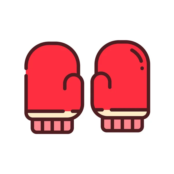 Boxing Gloves Icon Flat Style Isolated White Background Vector Illustration — Stock Vector