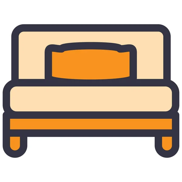 Bett Symbol Vektorillustration — Stockvektor
