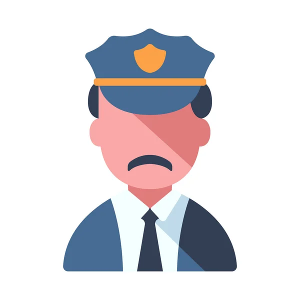 Police Officer Flat Vector Icon — Stock Vector
