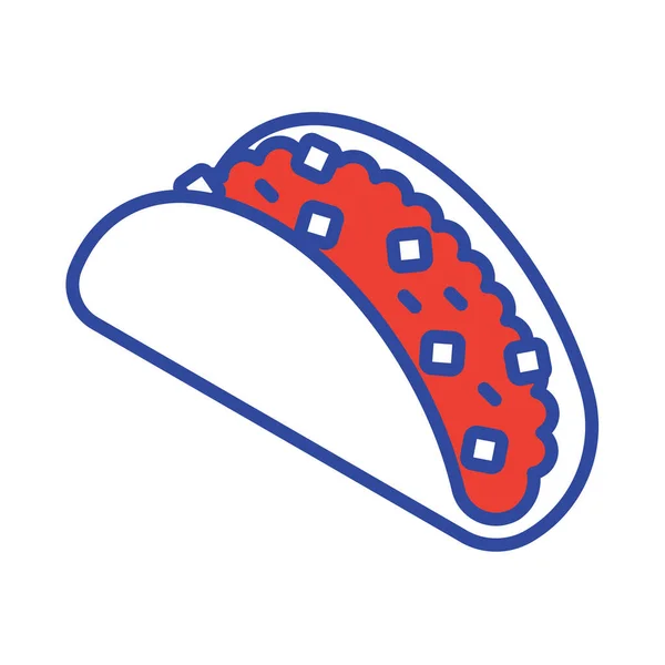 Taco Symbool Vlakke Pictogram Vector Illustratie — Stockvector