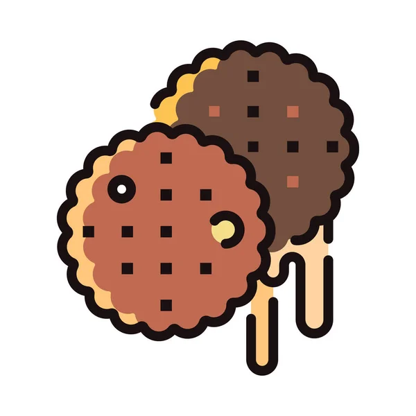 Ícone Cookie Ilustração Vetorial — Vetor de Stock