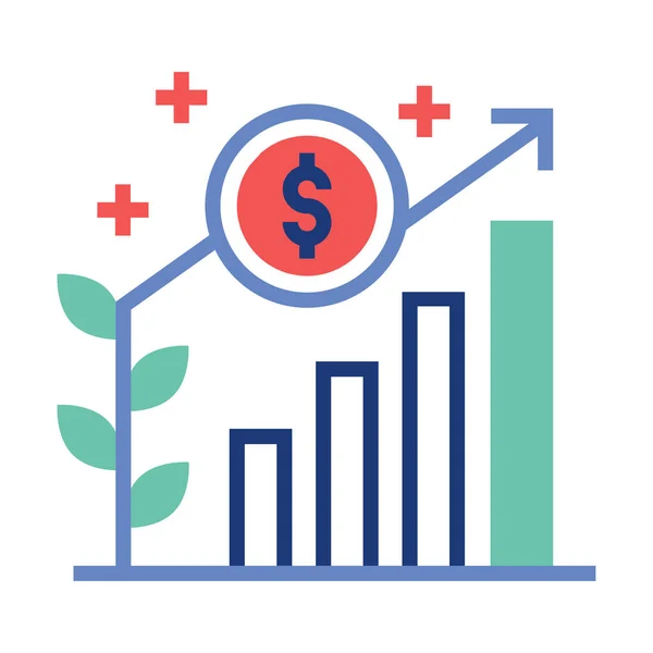 Informe Financiero Icono Vector Plano — Vector de stock