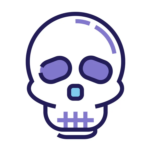 Skull Icon Cartoon Style Isolated White Background Paintball Symbol Vector — Stock Vector