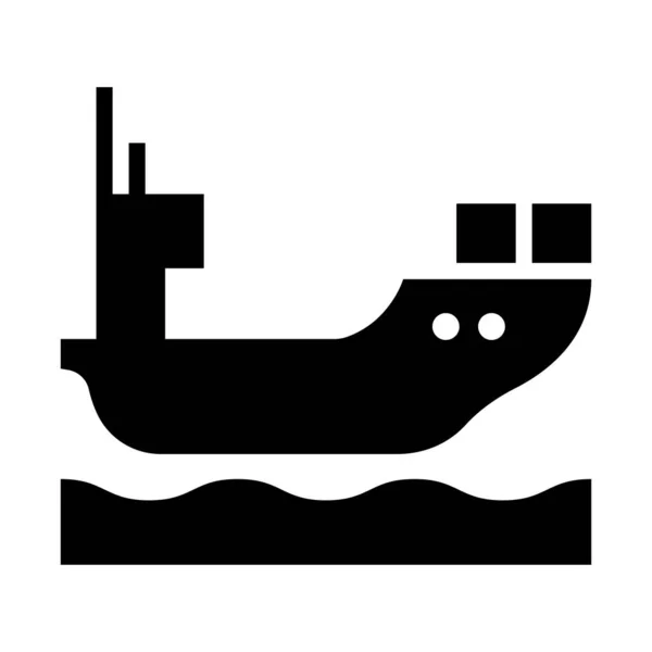 Gemi Simge Vektör Illüstrasyonu — Stok Vektör